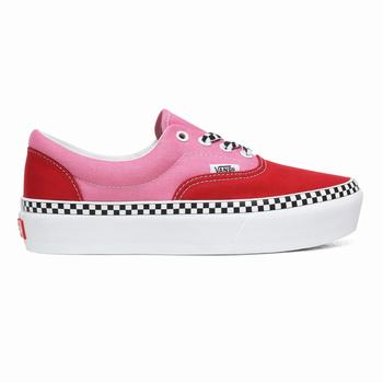 Damske Tenisky Na Platforme Vans 2-Tone Era Červené/Fuchsie Ruzove VA76SLPOR